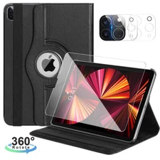 Hybrid Leather Flip Case For Apple iPad Pro 11" 12.9" Shockproof Cover (BLACK)