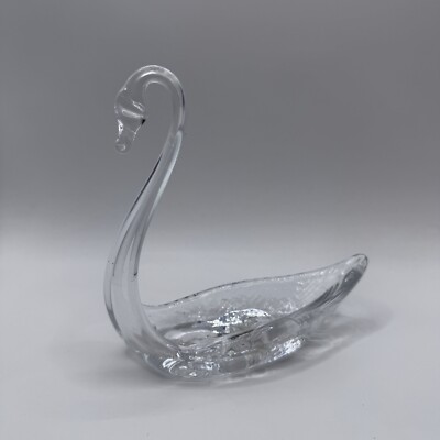 Rare Thomas Webb Crystal Glass Swan - With Sticker - Thos Webb
