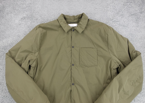 Hill City Shirt Jacket Mens Large Green Thermal Light Weight Coat Snap Front - Picture 2 of 15