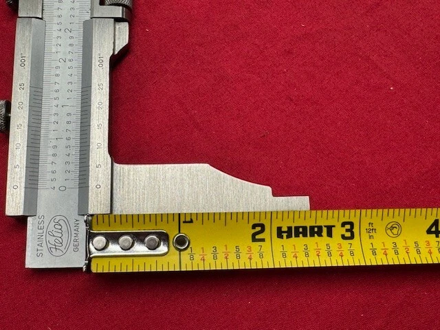 HELIOS VERNIER CALIPER 0-8" 2-9/16" Nib Style Jaws w/ Fine Adjustment - VINTAGE - Image 4 of 4