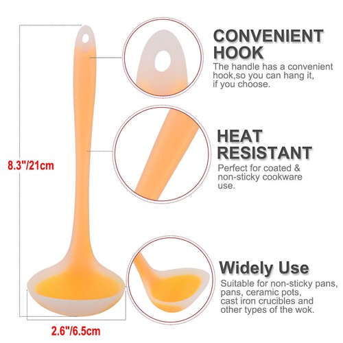 Cucchiaio da cucina 8,3" zuppa in silicone utensile da cucina per cucinare - Foto 4 di 12