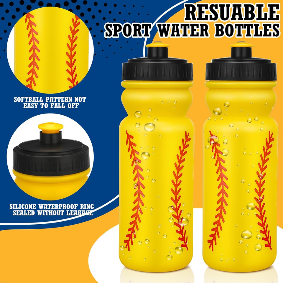 12 Pack Softball Water Bottles Bulk 20 oz Reusable Squeeze Water