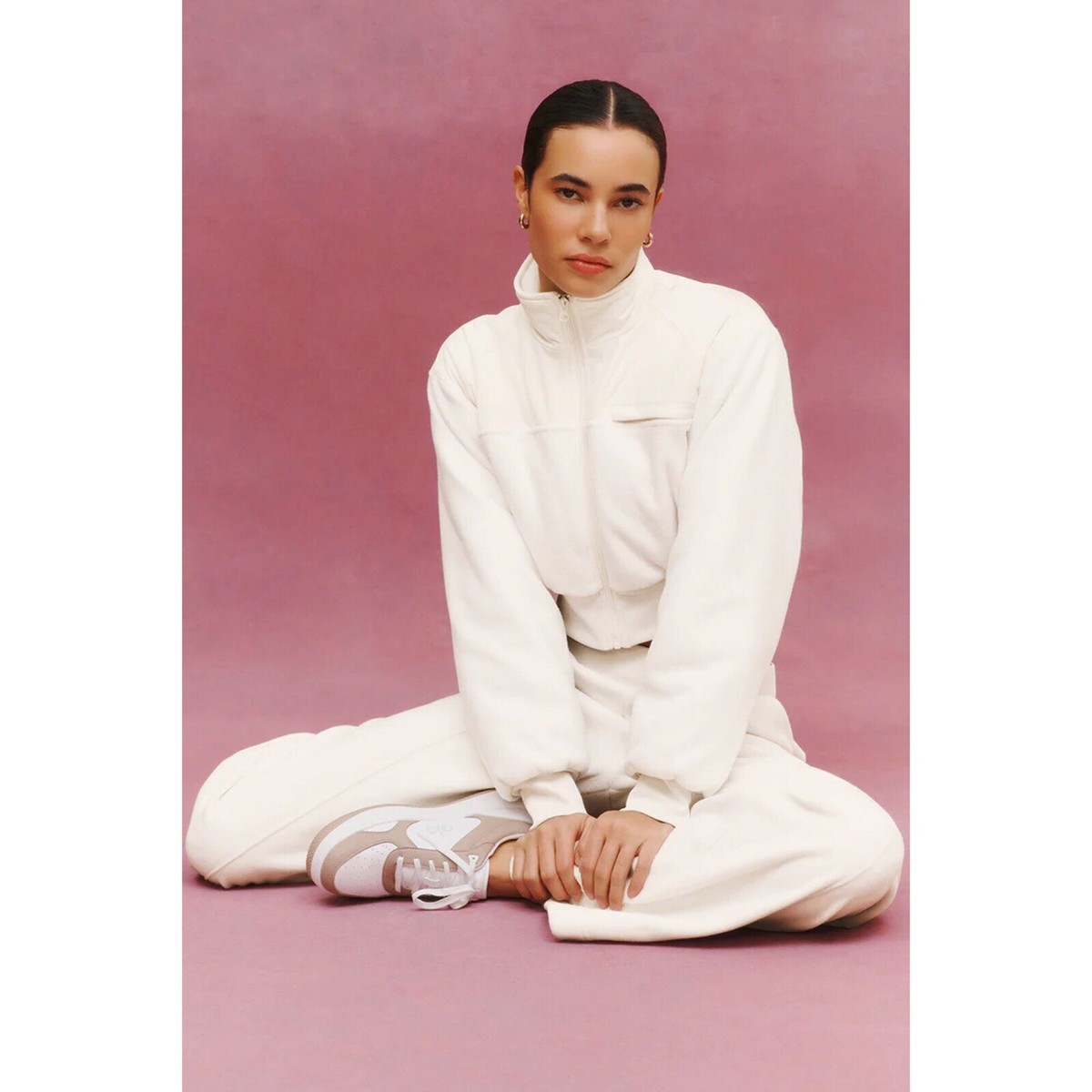 Alo Yoga Polar Fleece Cropped Wintry Mix Jacket Ivory S | eBay