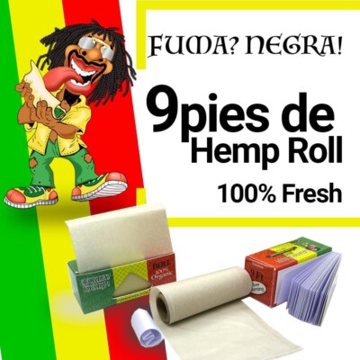 Hemp SMOKING Black Or Fuma Negra Organic 216” Of Party (2 Pack ) White  Paper