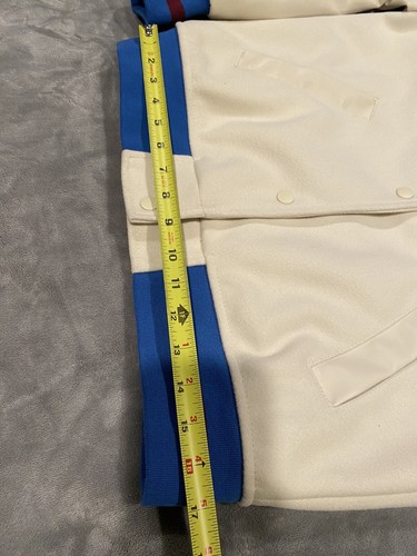 Forever 21 Faux Leather Varsity-Striped Tennis Jacket NWT Small - Picture 9 of 9