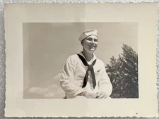 Navy Sailors WWII Military Black White Vintage Photograph Photo Picture
