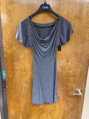 Women NWT '' Mauro Griffoni'' gray short sleeve slip dress Size 6 US. Eur 38