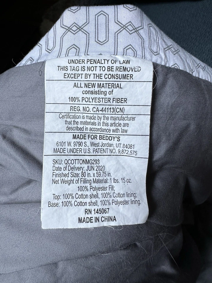 BEDDY’S Gray Queen All In One Bed In A Bag System Zipper Set Dorms RVS Bunks EUC - Image 4 of 4