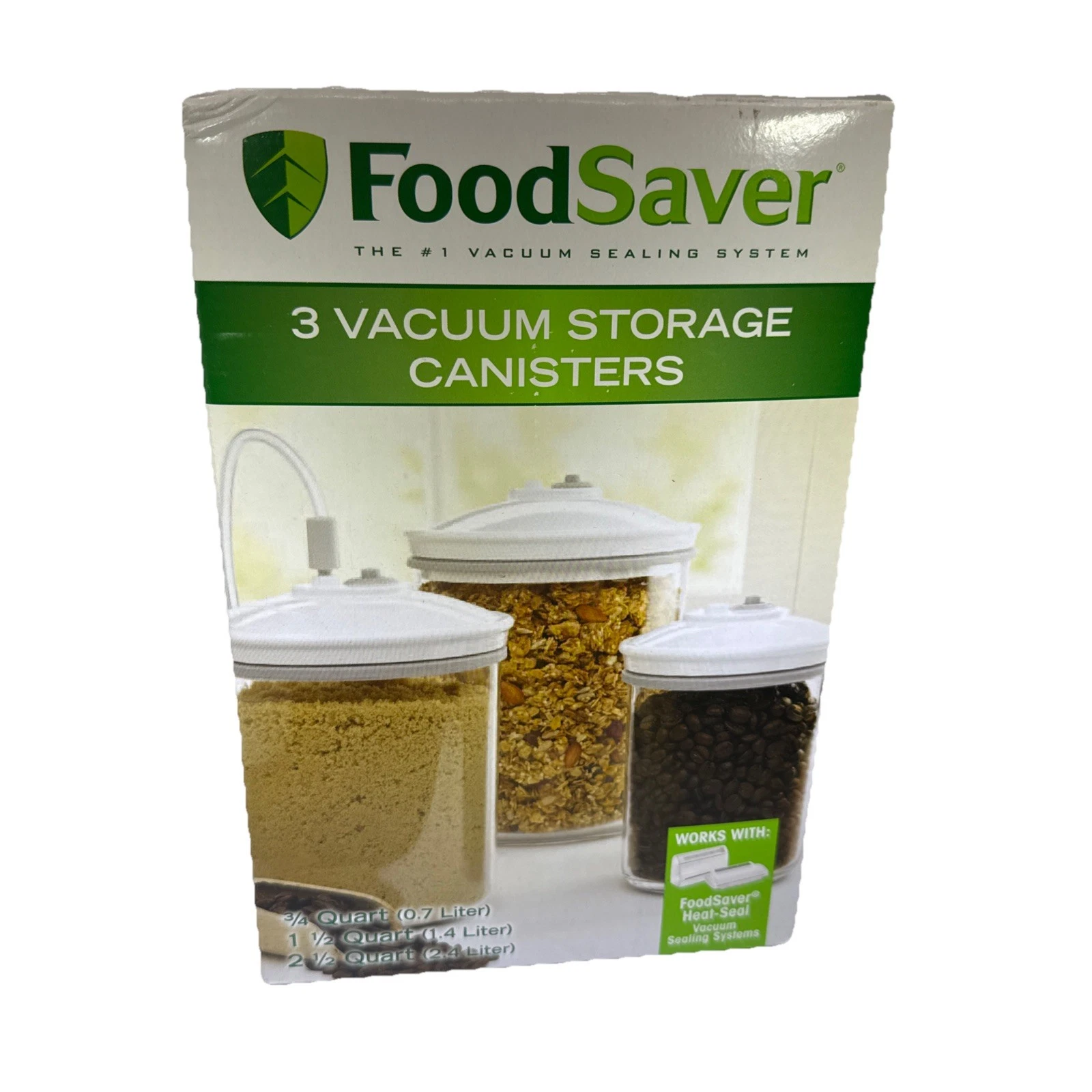FoodSaver Vacuum Canister Set Of 3 w/ Lids New Open Box 3/4, 1 1/2, 2 1/2 Quarts
Opens in a new wind