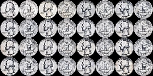 1964 D Washington Silver Quarter GEM BU (1) Random From OBW roll see photos