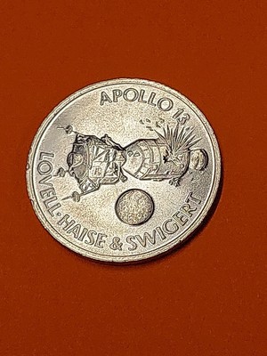 USA Shell-Medaille  Flug & Rückkehr der Apollo 13 Mission + Kapsel VZ Vorzüglich