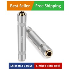 1/4 Inch TRS/TS Female to Female Gold-Plated Coupler, 2 Pack, 6.35Mm Gender Chan