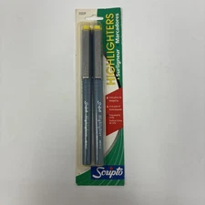Vintage Scripto Fluorescent Yellow Highlighting Markers 1999 33229 New Sealed