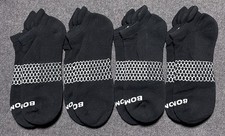 Bombas 4-Pack Ankle Socks Black Unisex Socks Size Large NWT