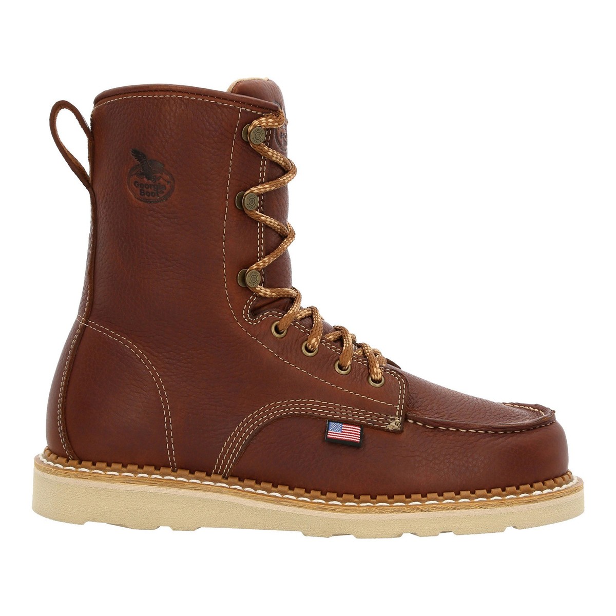 Georgia Boot Wedge Steel Toe Pull On Work Boot, size 10 W US mens, color brown. Georgia Men main image 3