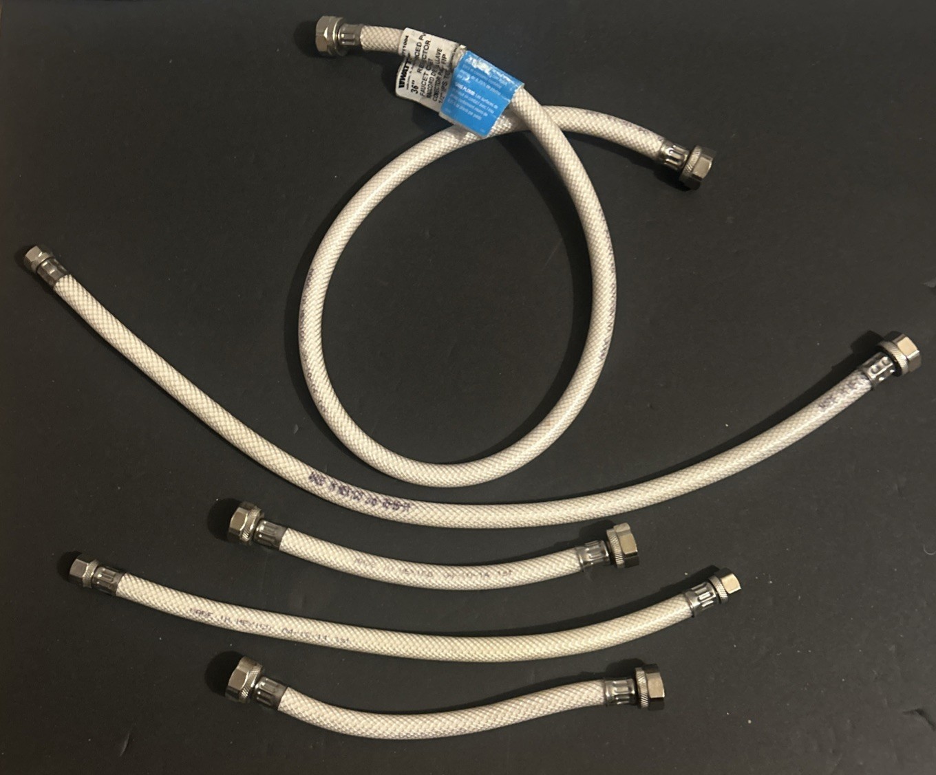 Lot of all 5  3/8 x 1/2 Faucet Connector Braided 36"Different Lengths