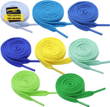 8 Pairs Colorful Shoe Laces Flat Shoelaces for Sneakers Skate Shoes Boots 32" to