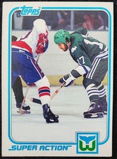 1981 Mike Rogers Hartford Whalers NHL Topps Super Action Card  #131