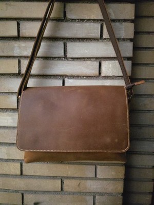Premium Genuine Leather Crossbody Bag Brown - New