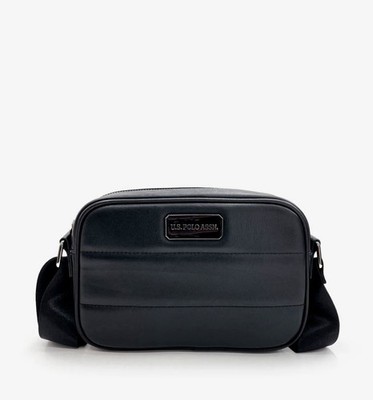U.S. Polo Assn. Men's Black Crossbody Bag, Zip Closure, Adjustable Strap