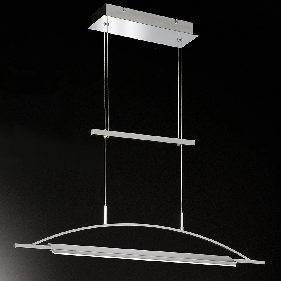 LED Pendelleuchte Hängeleuchte Silber 30W Höhenverstellbar Drehbar 97cm Breit - Bild 2 von 3