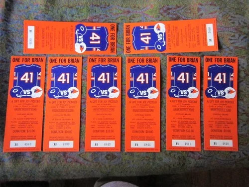 Lot of Brian Piccolo Items Some VERY RARE plus Chicago Bears Incl. Ticket Stubs