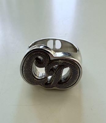 CHRISTIAN DIOR MEN CD INITIALS SILVER RING SIZE M AW 2021