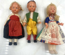 VINTAGE EDI PUPPEN CELLULOID GERMAN DOLLS WEST GERMANY DUTCH Lot of 3