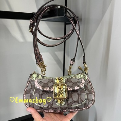 Coach Ashton Mini Shoulder Bag In Signature Jacquard CDX81 Gold/Oak Multi