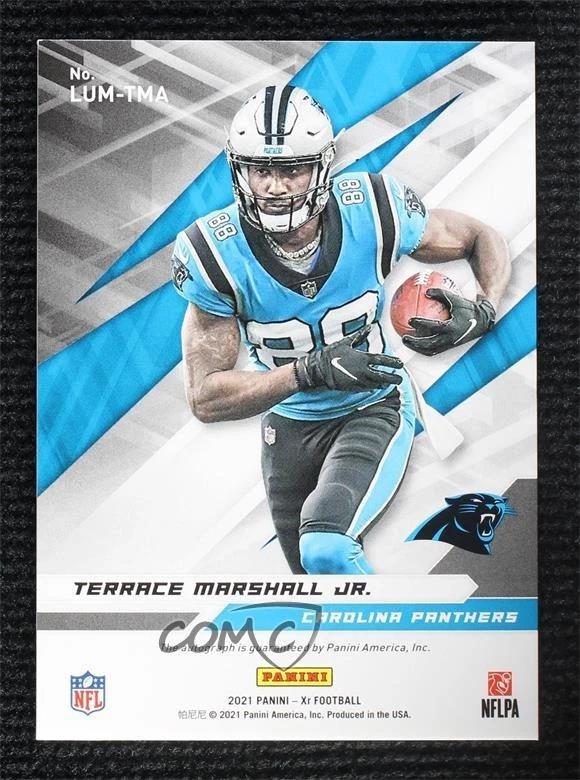 2021 Panini XR Luminous Endorsements Green /5 Terrace Marshall Jr Rookie Auto RC - Image 2 of 2
