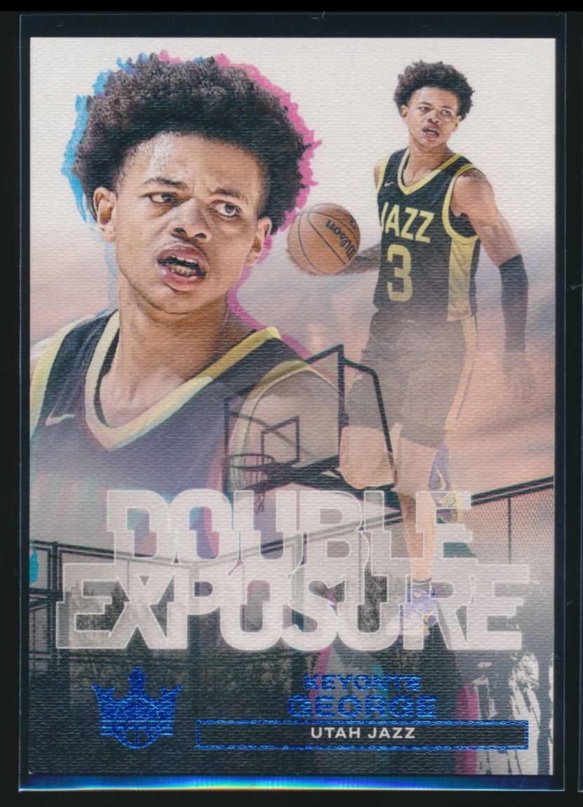 Keyonte George 2023-24 Court Kings DOUBLE EXPOSURE SAPPHIRE Rookie Card #d 49/99