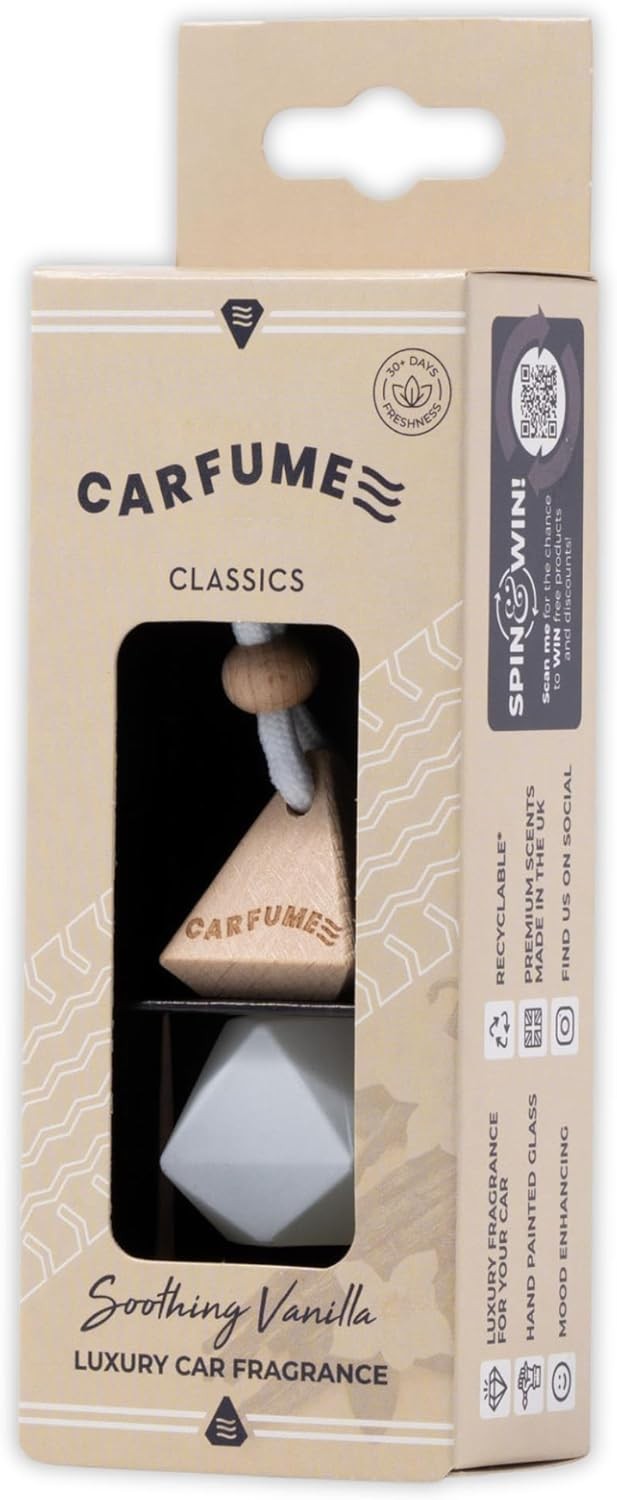 Carfume Classic Soothing Vanilla Car Air Freshener | Premium Sweet, Cream & Nut