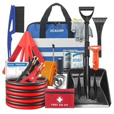 Car Emergency Kit with Jumper Cable, First Aid Kit, Winter Travel Assistance ...