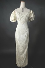 Vintage 1980s Jessica McClintock Gunne Sax Mermaid Wedding Dress Gown - Size L
