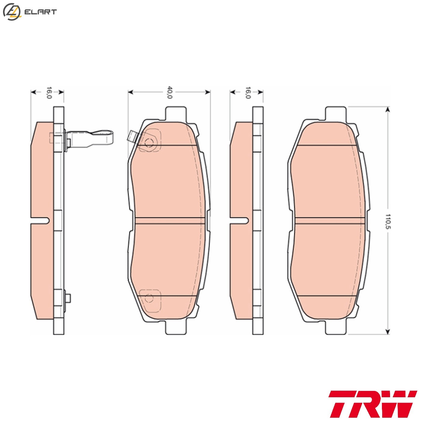 BRAKE PAD SET DISC BRAKE GDB3442 FOR TOYOTA SUBARU TRIBECA/SUV OUTBACK BRZ 2.0L