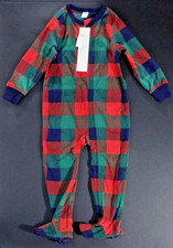 NEW Old Navy Plaid Size 3T Footed One-Piece Fleece Pajama