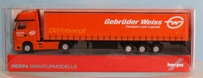 Herpa 066891, Spur N, MB Actros Gardinenplanen Sattelzug Gebrüder Weiss - Bild 1 von 2