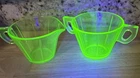 Federal GLOW Green Uranium Depression Glass Sugar and Creamer Set 1930's
