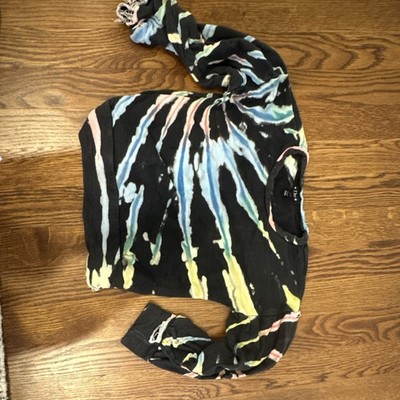 Fbz  Girls 3T Tie-Dye Black Multicolor Pullover Sweatshirt Long Sleeve
