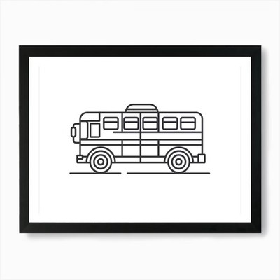 Buslinie Symbol Vektor Illustration ein gerahmtes Wandbild Poster Leinwanddruck Bild