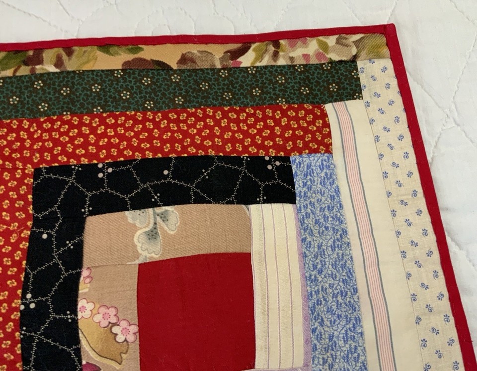 Antique Patchwork Quilt Table Topper, Log Cabin, Early 1900’s, Early ...