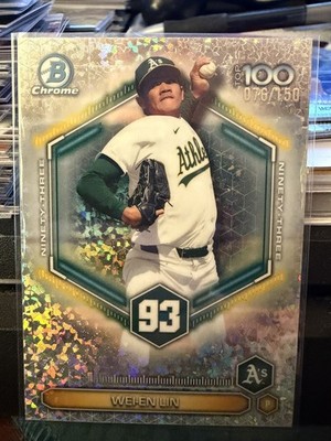2026 Bowman Wei-En Lin Chrome Top 100 Mini Diamond Refractor /150 - A s 