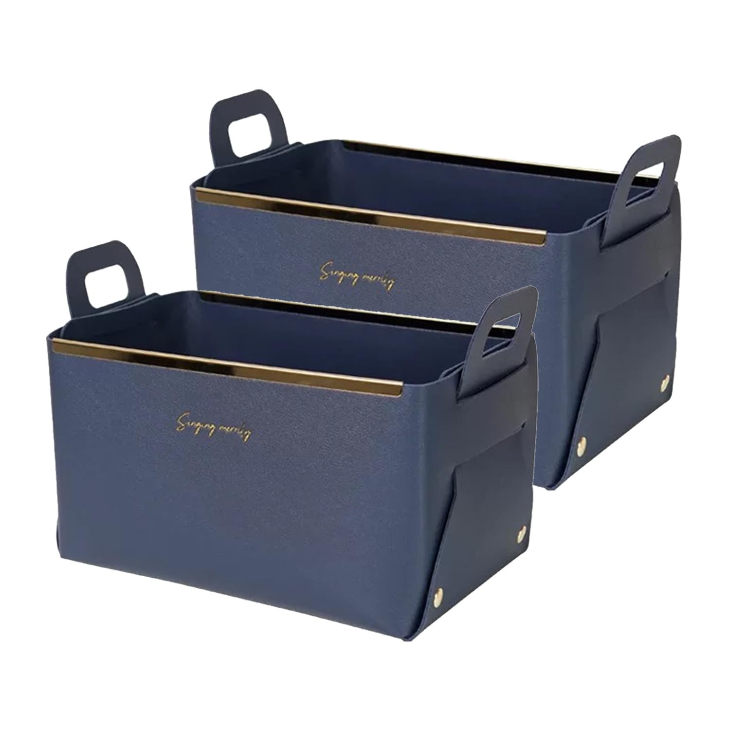 Decorative Faux Leather Basket,Small Catchall Basket for Entryway Bedside Dre...