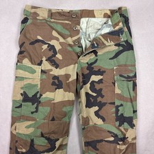 Vintage US Military Pants Mens Medium Reg 80s Camo Woodland Cargo Trouser 36x32