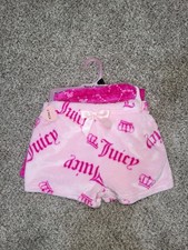 2-Pk Juicy Couture Little Girls Size 6/6X Pajama Shorts Soft Plush Pink Logo NEW