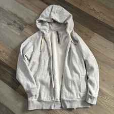 Vuori Restore Zip Up Hoodie Sz L Pale Gray Oversized Heavyweight Organic Cotton