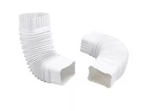 White 3x4 in Downspout Flex Elbow Gutter Drain Extension Adjustable