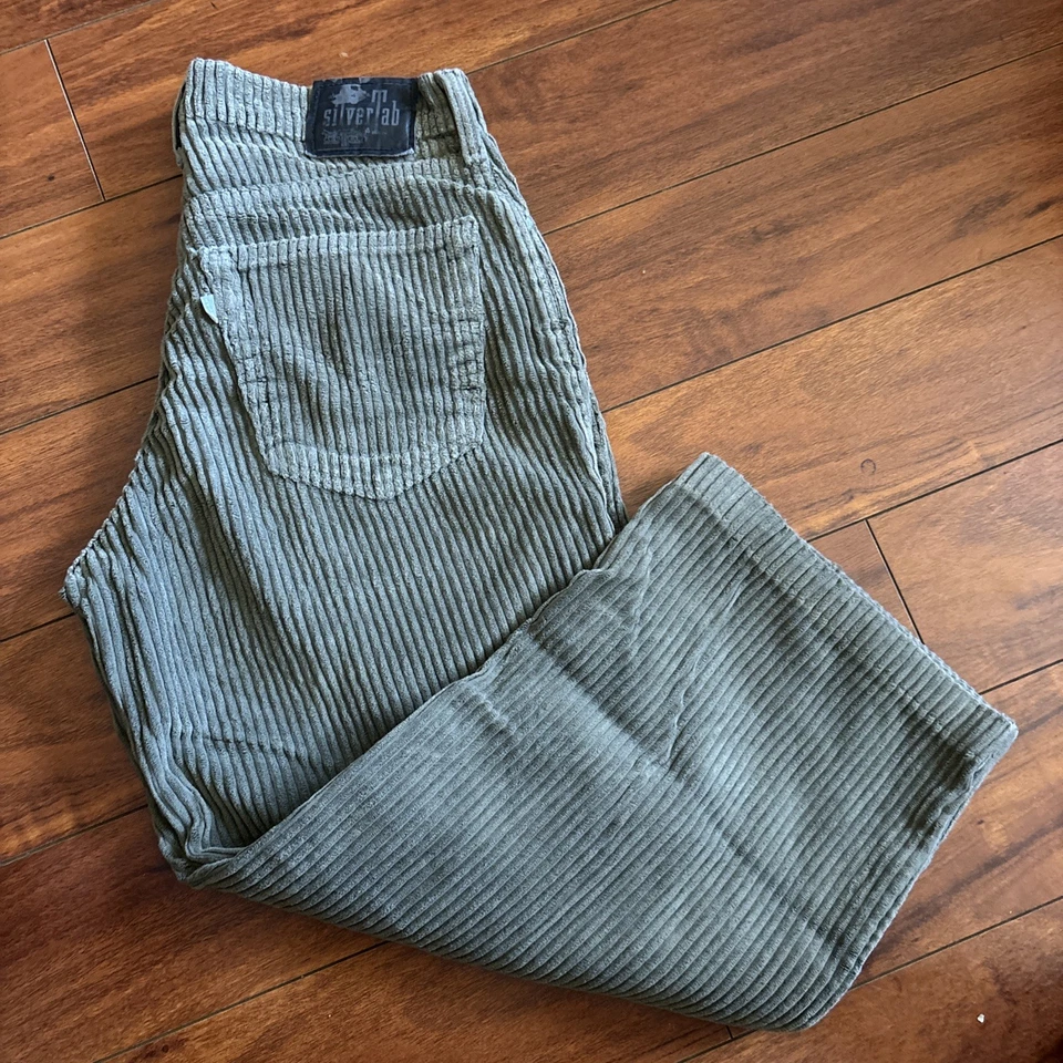 VTG 90s Levi's Silver Tab Baggy Corduroy Jeans Green Men's 30X24 USA READ!!! - Image 2 of 4