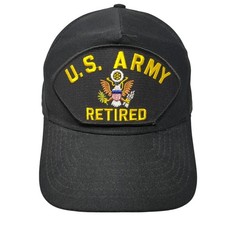 US Army Retired Snapback Hat Black One Size Adjustable Eagle Crest