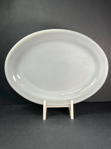 Vintage Anchor Hocking/Fire King 12” x 9" Milk Glass Oval Serving Platter Dish